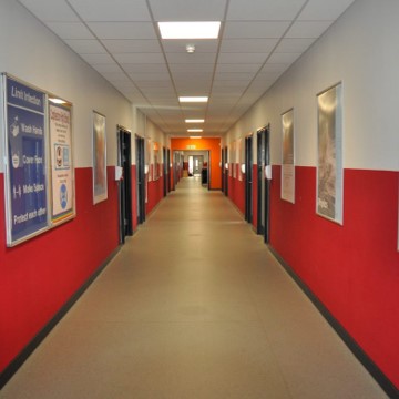Empty corridor in new building